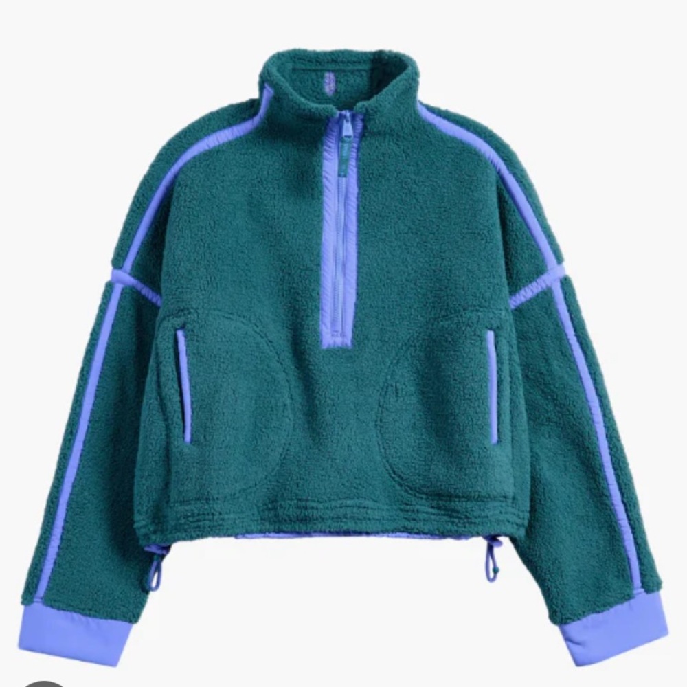 FP Movement by Free People Green and Purple Fleece Pullover